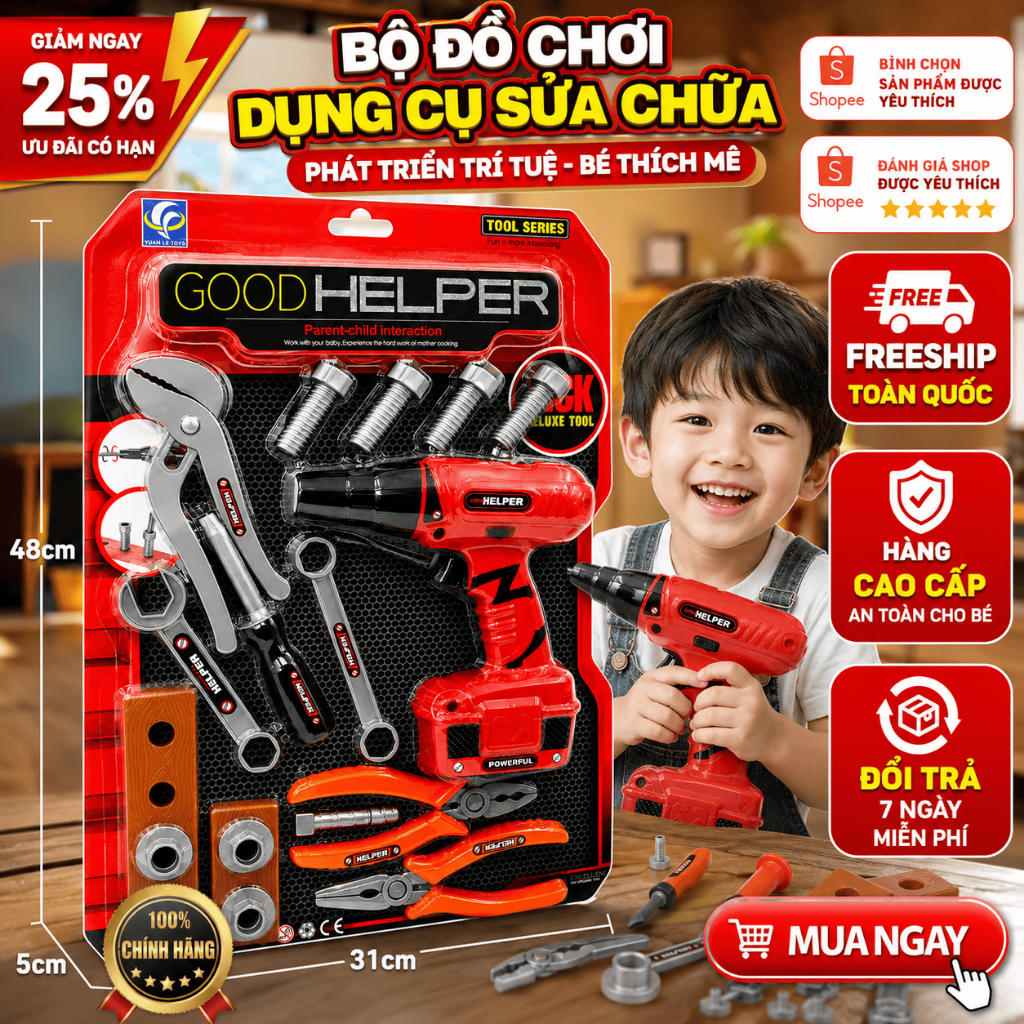 Bộ Đồ Chơi Dụng Cụ Sửa Chữa Cho Bé - Máy Khoan & Bộ Công Cụ Kỹ Sư,