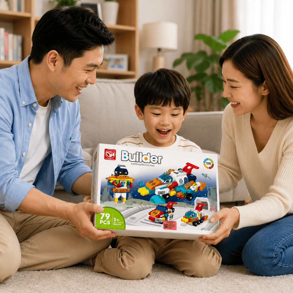 Đồ Chơi Lắp Ráp Tàu Vũ Trụ 79 Chi Tiết 3in1 STEM Cho Bé, Robot Không Gian, Quà Tặng Trẻ Em