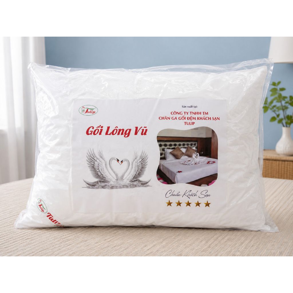 Gối Lông Vũ Nhân Tạo Aniva Home  | Êm Ái, Thoáng Khí, Nâng Đỡ Cổ Vai Gáy, Không Xẹp Lún