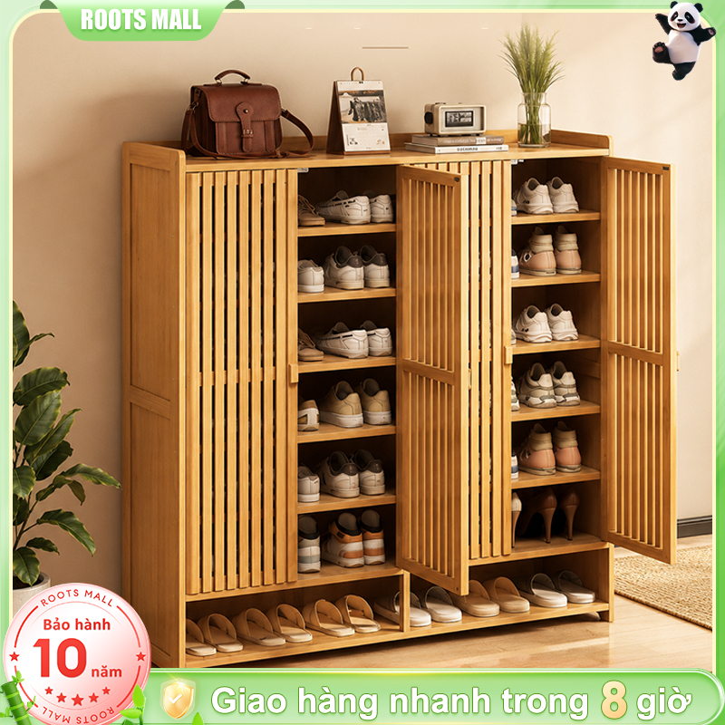 Tủ Giày Dép Bằng Tre Nhiều Lớp Chống Bụi Sức Chứa Lớn Giải Pháp Lưu Trữ Thông Minh