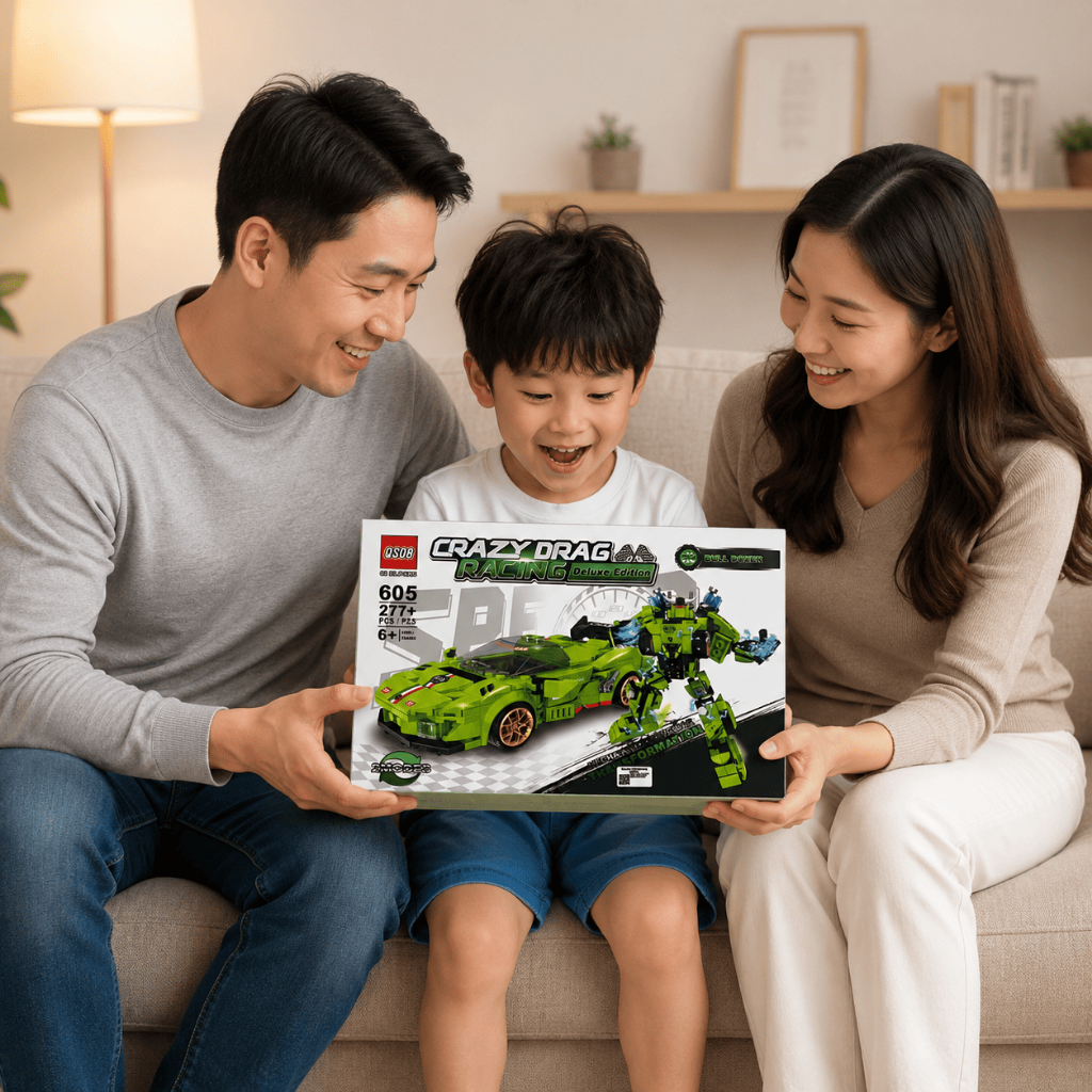 Đồ Chơi Lắp Ráp Xe Đua Biến Hình Robot 2 Trong 1 Mô Hình Lắp Ghép Xe Robot Cao Cấp Cho Bé