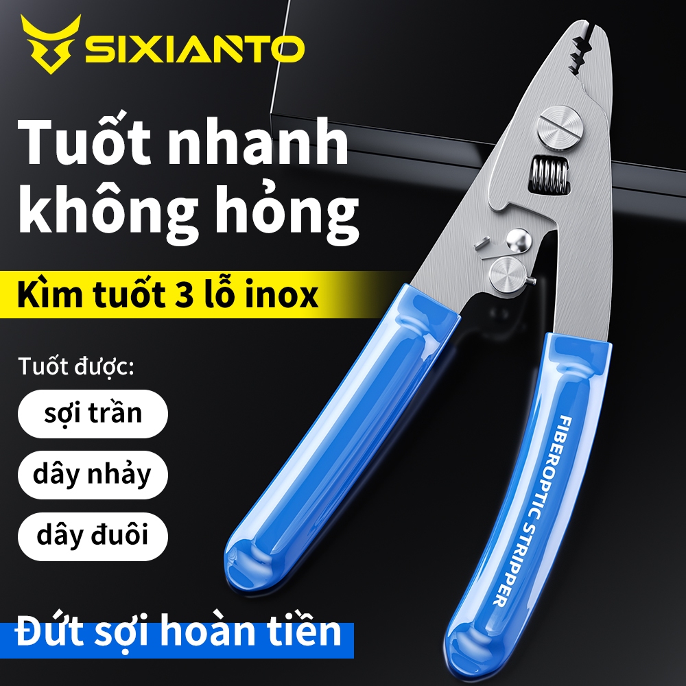 Kìm Tuốt Sợi Quang Miller 3 Lỗ Chuyên Nghiệp Tuốt Lớp Phủ Sợi Quang Điều Chỉnh Được