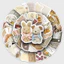 Set Sticker Vintage Chống Nước Dán Laptop Vali Mũ Bảo Hiểm Sổ Tay