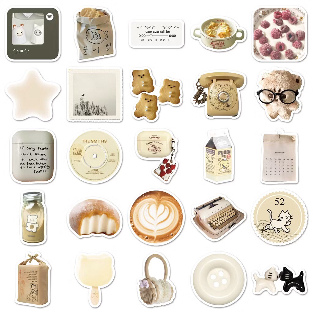 sticker với màu sắc vintage bắt mắt