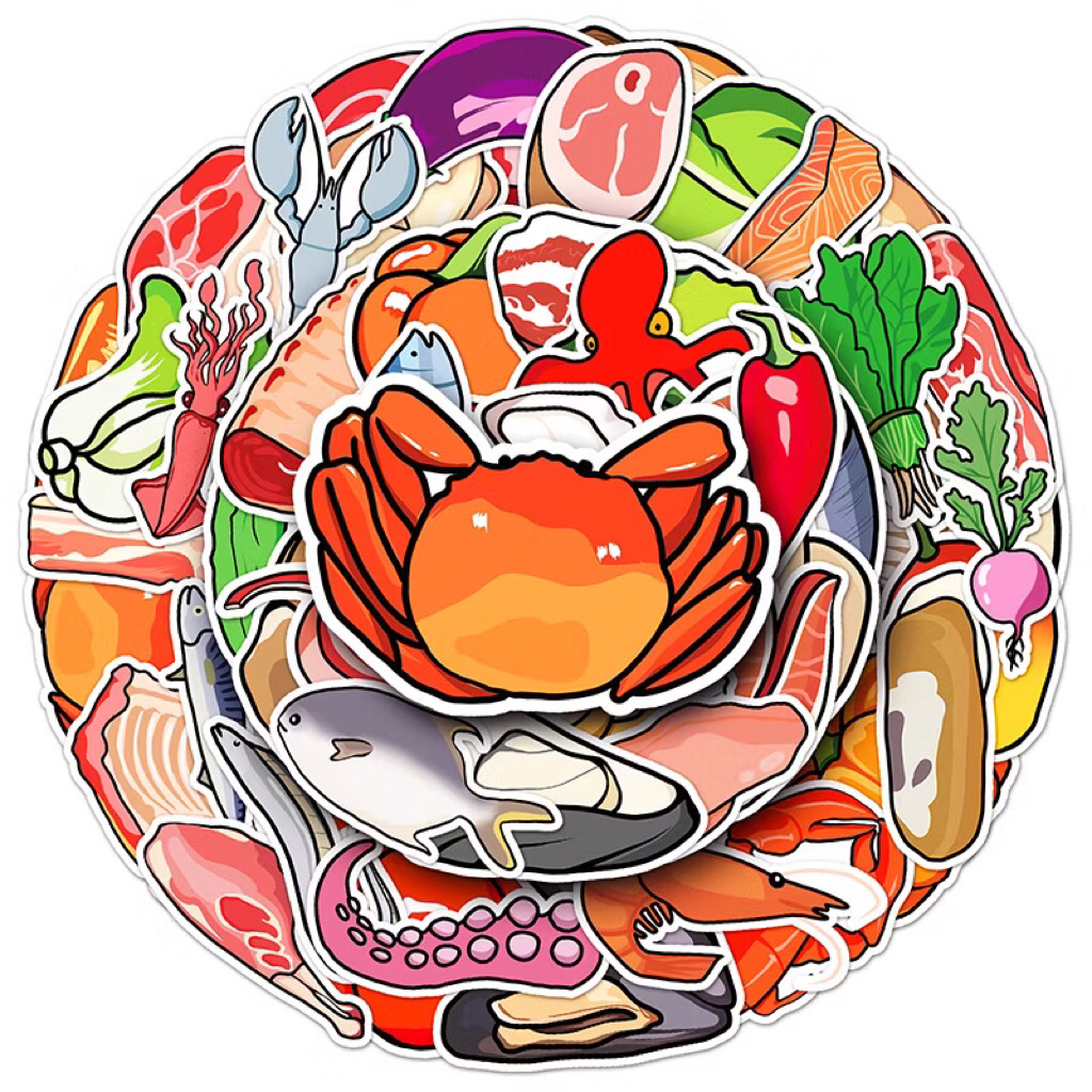 sticker sea food các món