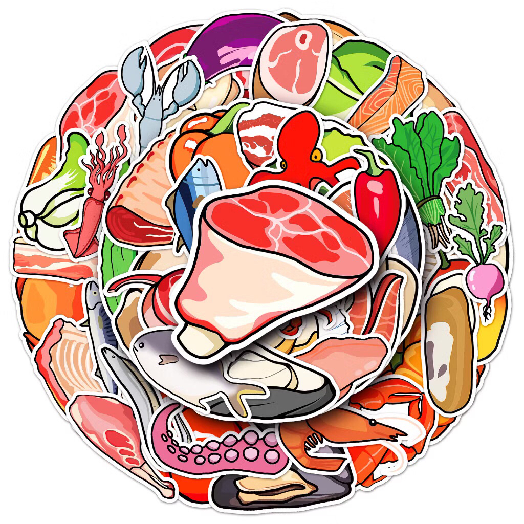 sticker sea food các món