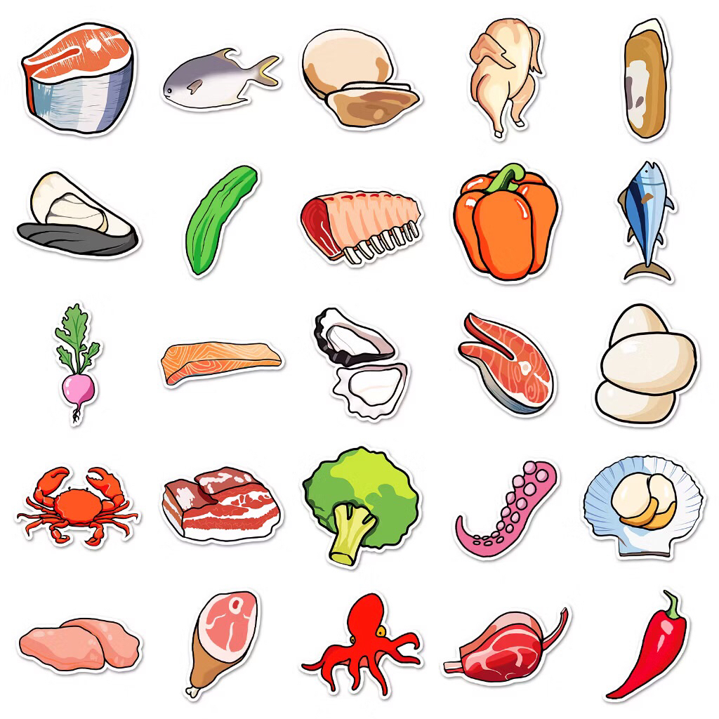 sticker sea food các món