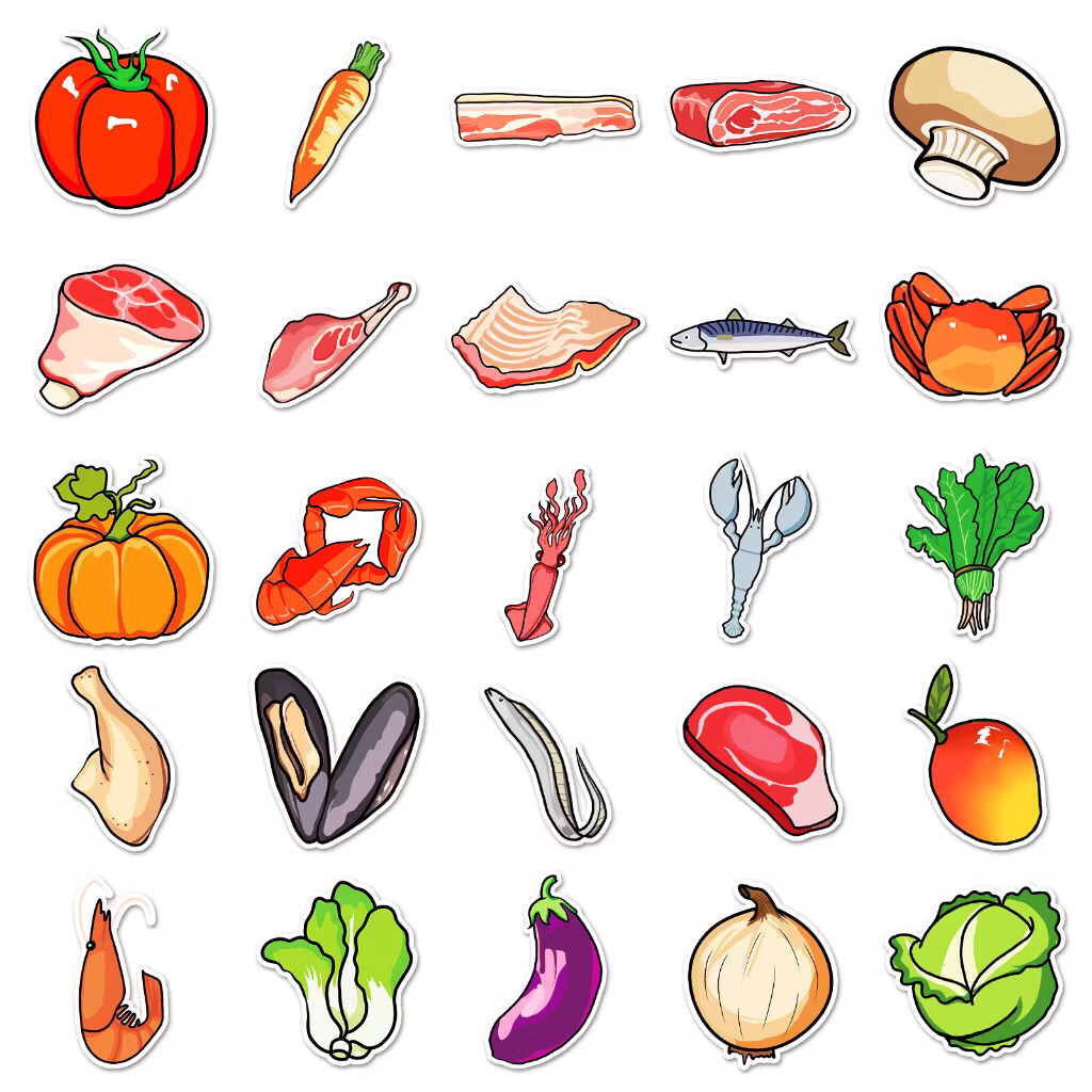 sticker sea food các món