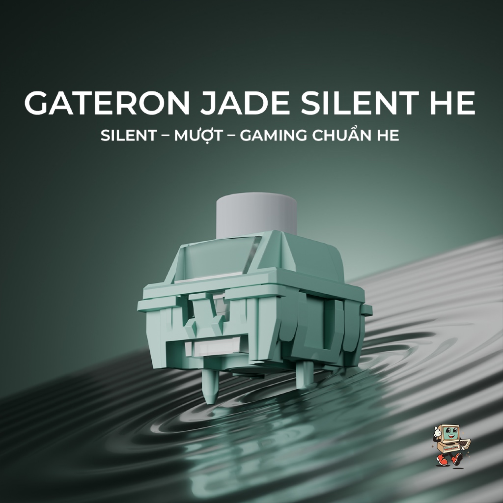 Switch Gateron Jade Silent HE | Linear Silent | 33gf | 3.2mm | Pre-lubed | Dual-ring giảm âm | BigBuy360 - bigbuy360.vn