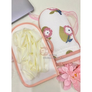 Găng Tay Tắm Tẩy Tế Bào Chết Siêu Tạo Bọt 2 Mặt Kì Cọ Ghét Chà Lưng Massage Toàn Thân  Tiện Lợi, Bông Tắm Siêu Mềm Êm Da