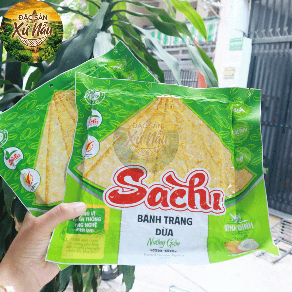 [COMBO 3 GÓI] Bánh Tráng Nướng Giòn Sachi Vị Nước Dừa Thơm Béo Giòn Tan