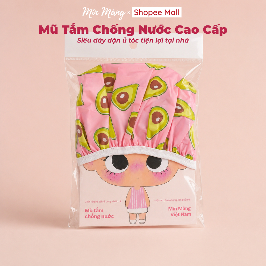 Mũ Tắm Trùm Đầu Chống Nước Co Giãn Chống Thấm Tái Sử Dụng Nhiều Lần MỊN MÀNG VIỆT NAM Chính Hãng