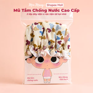 Mũ Chụp Tóc Khi Tắm Trùm Chống Nước 2 Lớp Tránh Ướt MỊN MÀNG VIỆT NAM Chùm Khi Tắm Ủ Tóc Skincare