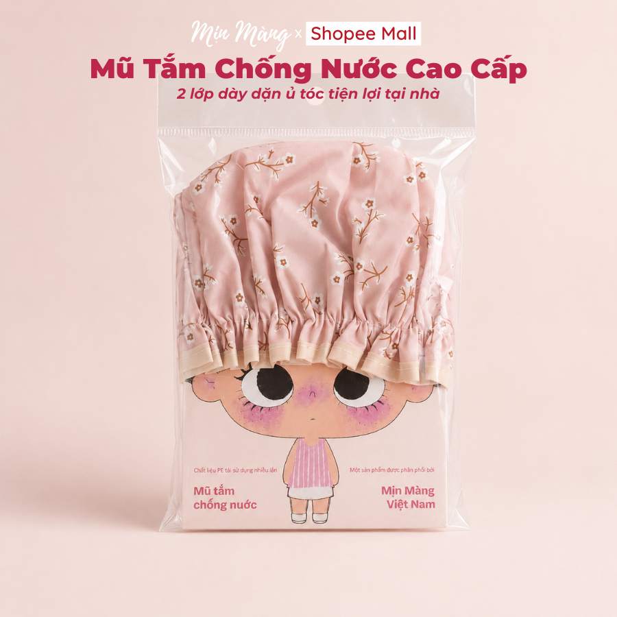 Mũ Tắm Trùm Đầu Chống Nước Co Giãn Chống Thấm Tái Sử Dụng Nhiều Lần MỊN MÀNG VIỆT NAM Chính Hãng