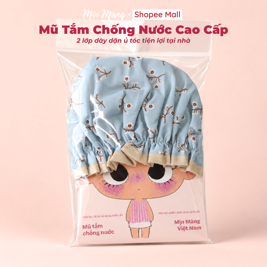 Mũ Tắm Trùm Đầu Chống Nước Co Giãn Chống Thấm Tái Sử Dụng Nhiều Lần MỊN MÀNG VIỆT NAM Chính Hãng
