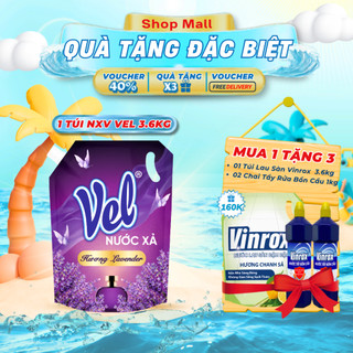 Túi Nước Xả Vải Vel 3.6Kg - Hương Nước Hoa Châu Âu - Làm Mềm Sợi Vải