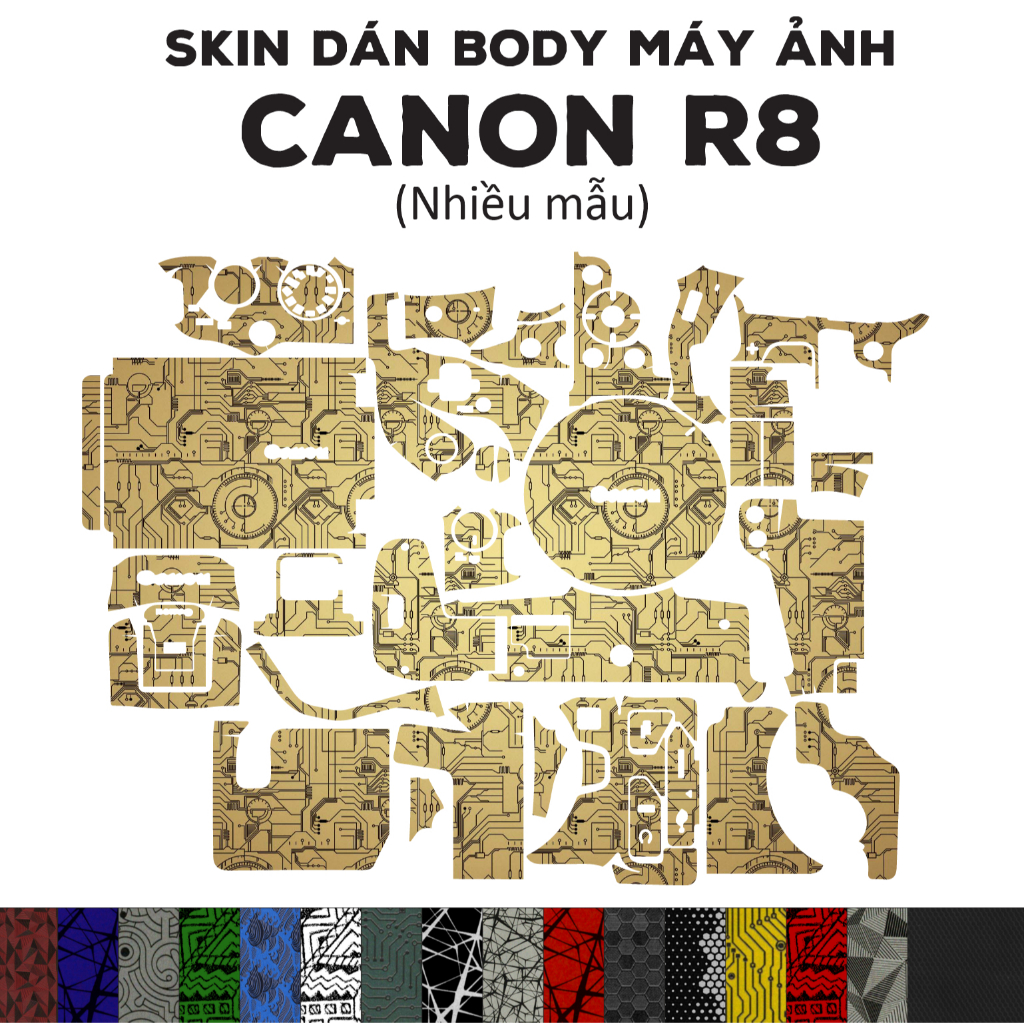 Skin 3M dán Canon R8 (Nhiều mẫu) | Miếng film dán chống bám bẩn cho body máy Canon R8
