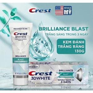 Kem Đánh Răng Crest 3D White Brilliance Blast Toothpaste 130g - Trắng Sáng Vượt Trội