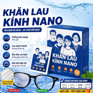 Combo 3 Hộp Khăn Lau Kính Nano Chống Bám Hơi Nước Bụi Bẩn Giấy Lau Kính Mắt