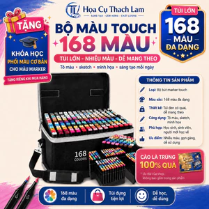 Bút Màu Marker Touch 168 Cây Chuyên Nghiệp Kèm Túi Vải Họa Cụ Tô Màu Dạ Vẽ Tranh