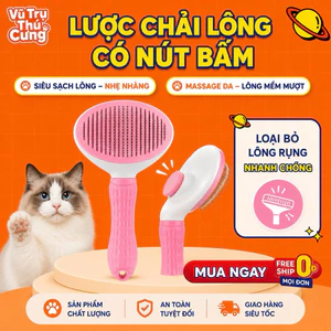 Lược chải lông chó mèo có nút bấm lấy lông tiện lợi, size lớn