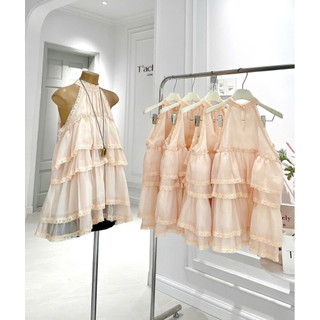 SEP House - Set tơn voan bèo tầng cổ yếm sát nách da cam phối quần short đen basic trẻ trung, dễ mặc - Ảnh thật