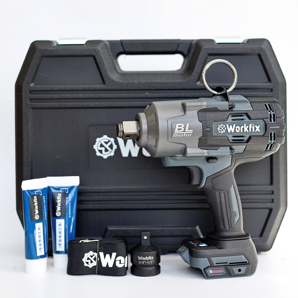 Máy Siết Bulong 2100N.m WORKFIX WF-IW2100PRO, Đầu 3/4 (Tặng đầu chuyển 1/2) - Mở Ốc Xe Tải
