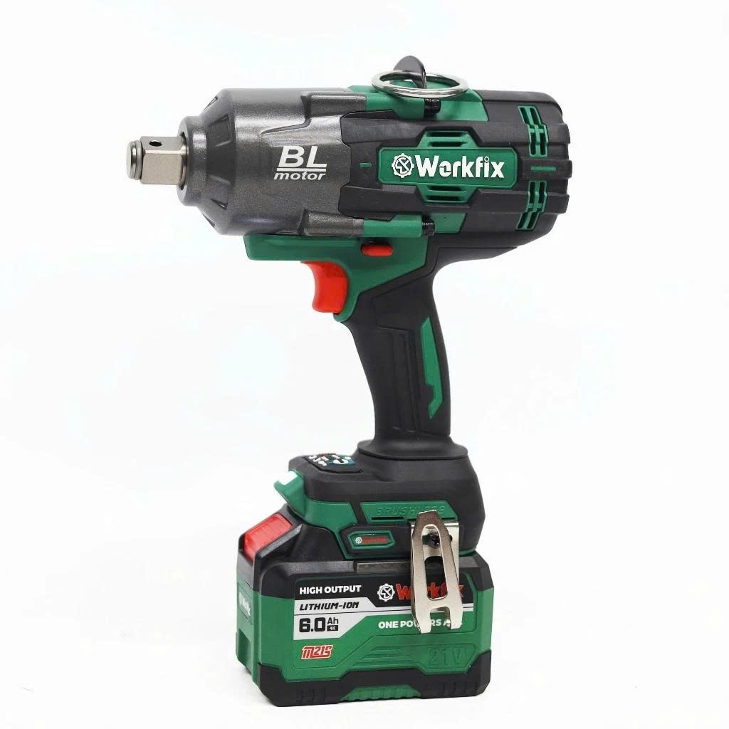 Máy Bắn Bulong WORKFIX WF-IW2100PRO, Không Chổi Than, Lực Siết 2100N.M Mở Vặn Ốc Xe Tải, Ô Tô