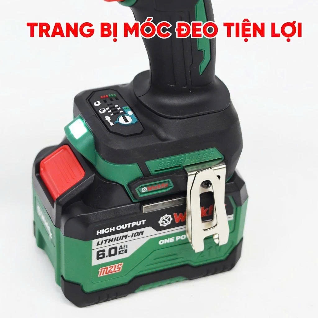 Máy Bắn Bulong WORKFIX WF-IW2100PRO, Không Chổi Than, Lực Siết 2100N.M Mở Vặn Ốc Xe Tải, Ô Tô