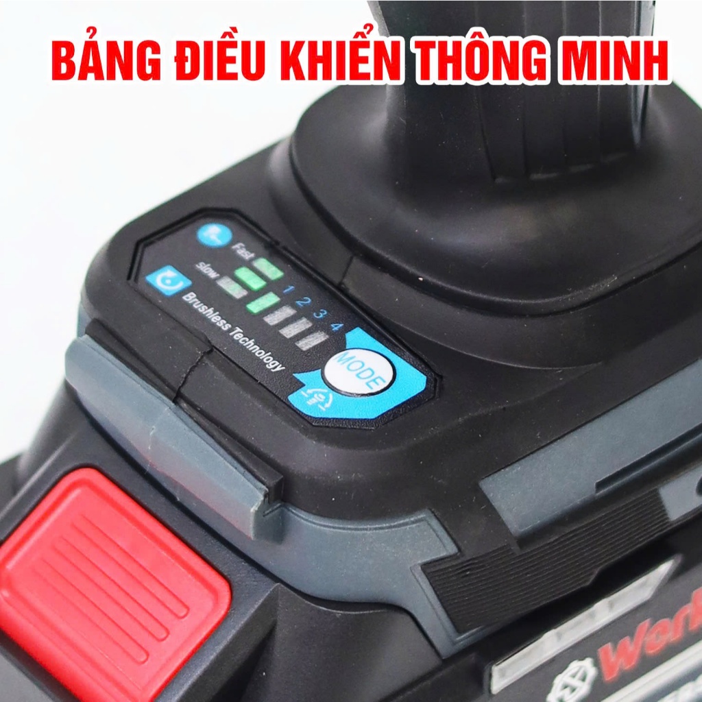 Máy siết bulong Workfix WF-IW780NV, 780Nm, 4 tốc độ - Không Chổi Than - Vặn Mở Siết Bulong Ô tô