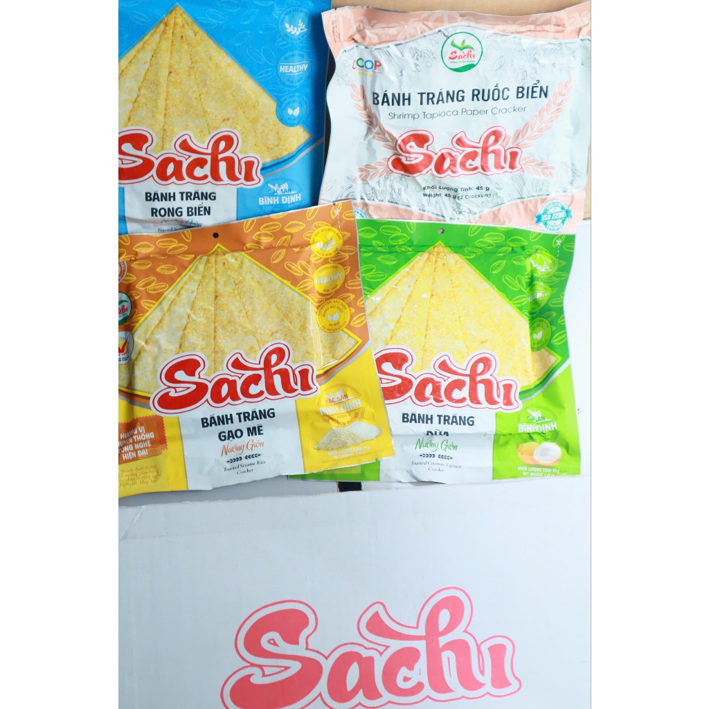 [COMBO 3 GÓI] Bánh Tráng Nướng Giòn Sachi Vị Nước Dừa Thơm Béo Giòn Tan
