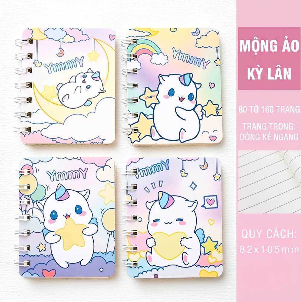 Sổ Tay Ghi Chép Mini Dễ Thương 80 Trang A7 Kích Thước Nhỏ Gọn Có Dòng Tiện Lợi, Sổ Tay Lò Xo Mini Bỏ Túi