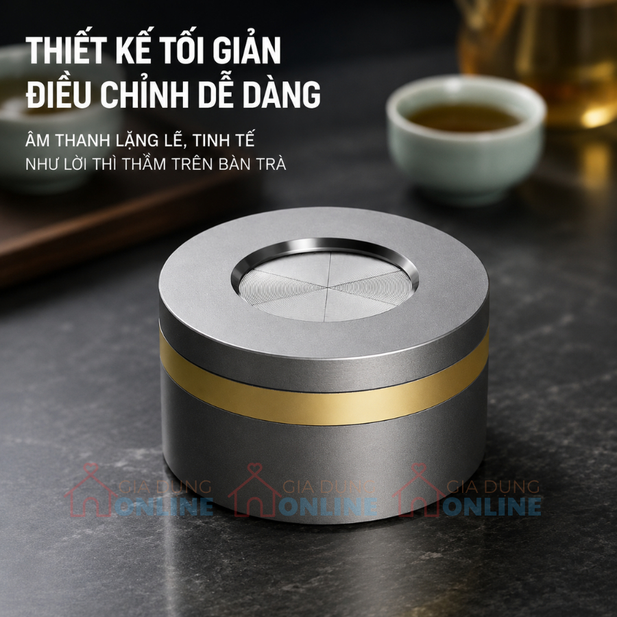 Gạt tàn nắp xoay cao cấp thiết kế sang trọng cho để bàn, xe ô tô... chống khói mùi, toàn thân bằng thép