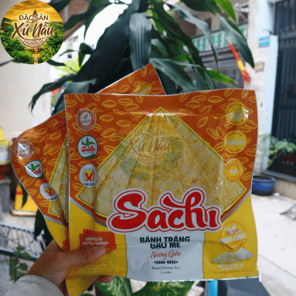 [GÓI LẺ 75G] Bánh Tráng Nướng Giòn Sachi Vị Gạo Mè Thơm Béo Giòn Tan