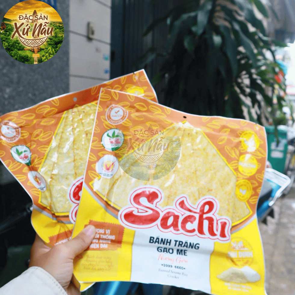 [GÓI LẺ 75G] Bánh Tráng Nướng Giòn Sachi Vị Gạo Mè Thơm Béo Giòn Tan