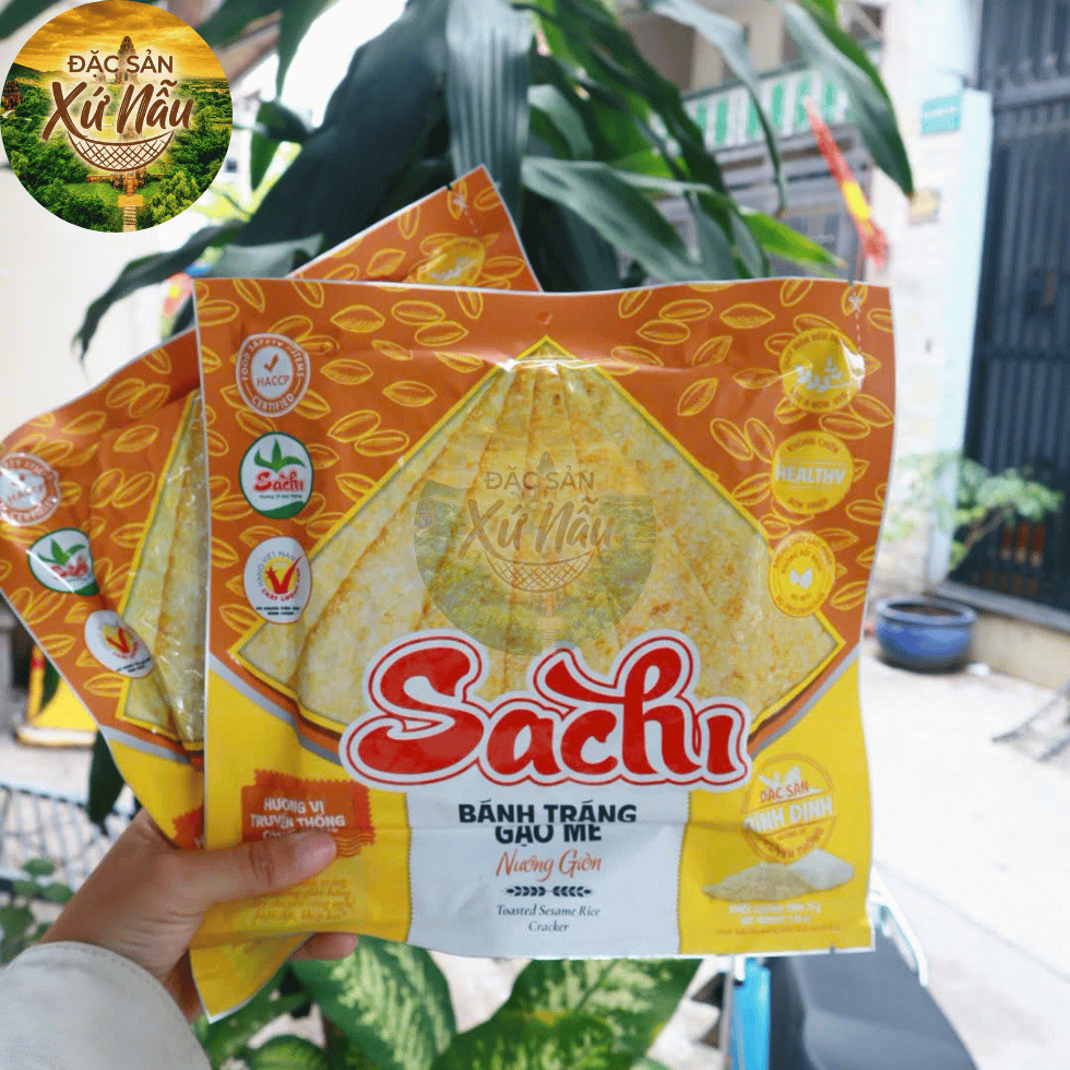 [GÓI LẺ 75G] Bánh Tráng Nướng Giòn Sachi Vị Gạo Mè Thơm Béo Giòn Tan