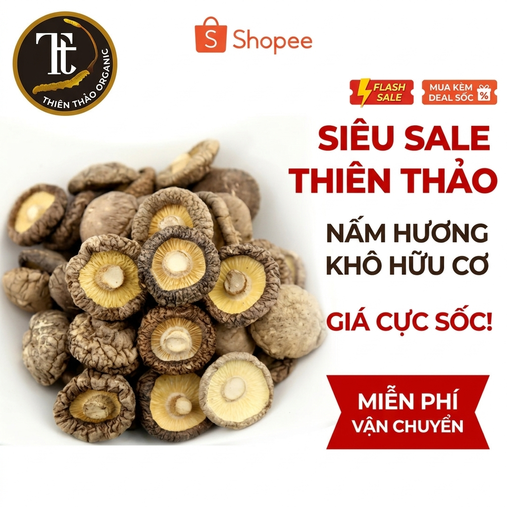 Nấm Sapa sấy khô ăn chay ăn kiêng loại 1 túi 100gr Thiên Thảo Organic