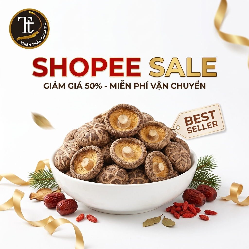 Nấm Sapa sấy khô ăn chay ăn kiêng loại 1 túi 100gr Thiên Thảo Organic