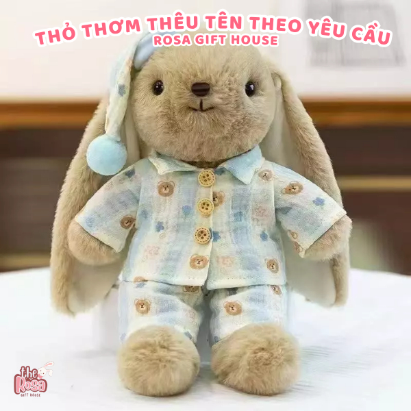 Gấu Bông Thỏ Có Mùi Thơm Thêu Tên Theo Yêu Cầu | Thỏ Bông Mềm Mịn Quà Tặng Cá Nhân Hóa