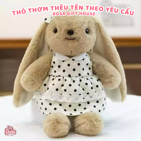 Gấu Bông Thỏ Có Mùi Thơm Thêu Tên Theo Yêu Cầu | Thỏ Bông Mềm Mịn Quà Tặng Cá Nhân Hóa