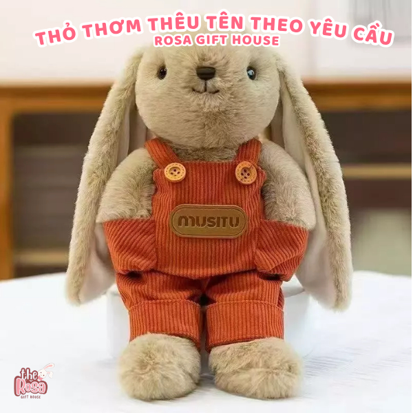 Gấu Bông Thỏ Có Mùi Thơm Thêu Tên Theo Yêu Cầu | Thỏ Bông Mềm Mịn Quà Tặng Cá Nhân Hóa