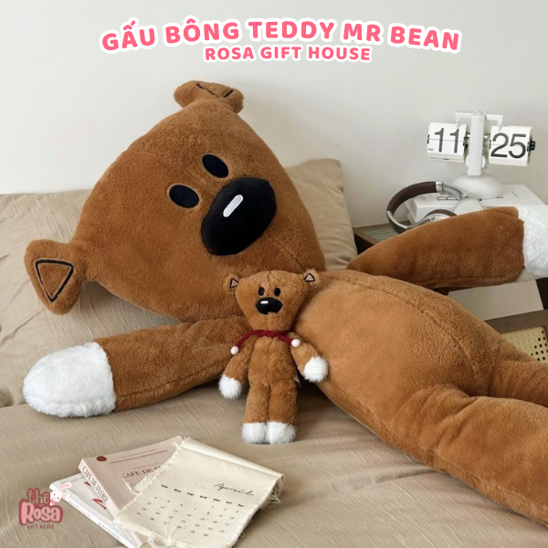 Gấu Bông Teddy Mr Bean Dễ Thương Size 25cm/60cm/80cm/110cm – Quà Tặng Ôm Ngủ Cao Cấp
