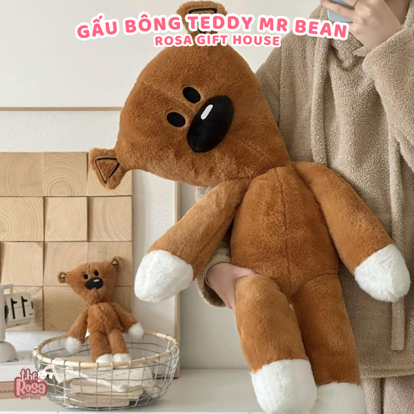 Gấu Bông Teddy Mr Bean Dễ Thương Size 25cm/60cm/80cm/110cm – Quà Tặng Ôm Ngủ Cao Cấp
