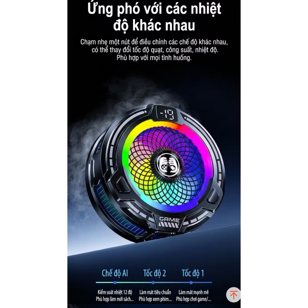 Quạt tản nhiệt điện thoại sò lạnh FS18 pro AI SIÊU LẠNH tăng fps cho ae chơi game(tặng quà bao tay)