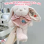 Thỏ Bông Áo Choàng 40cm 50cm Có Thêu Tai Theo Yêu Cầu – Gấu Bông Bunny Màu Trắng Hồng Quà Tặng Decor