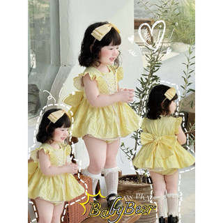{CHÍNH PHẨM _ĐỘC QUYỀN} Váy Bi Vàng Pastel cho bé _THÔ COTTON MỸ_Ảnh Thật
