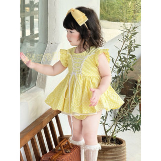 {CHÍNH PHẨM _ĐỘC QUYỀN} Váy Bi Vàng Pastel cho bé _THÔ COTTON MỸ_Ảnh Thật