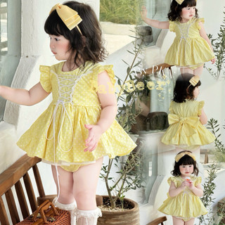 {CHÍNH PHẨM _ĐỘC QUYỀN} Váy Bi Vàng Pastel cho bé _THÔ COTTON MỸ_Ảnh Thật