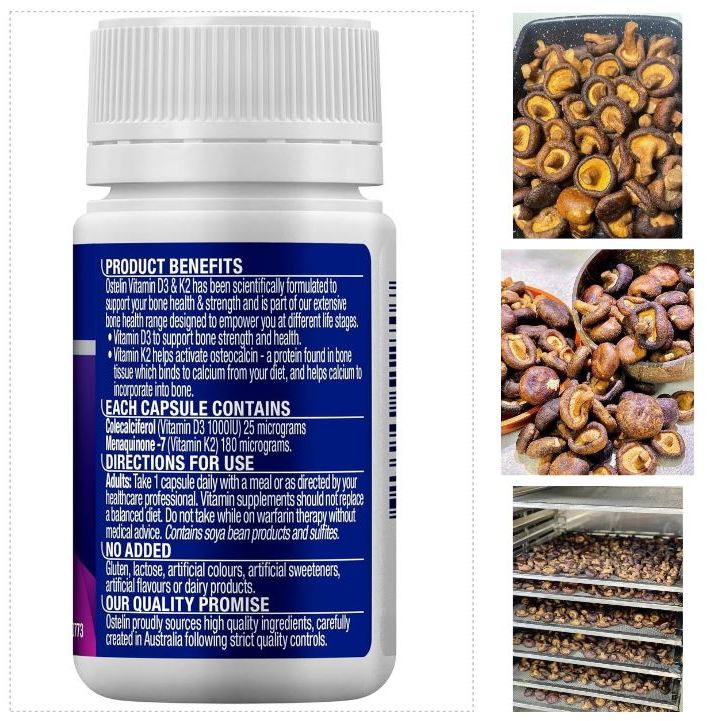 [AZ] Viên uống tăng cường sức khỏe xương Ostelin Vitamin D3 & K2, 60 viên. Nấm hương sấy; Cải bó xôi sấy. Giàu D3&K2 | BigBuy360 - bigbuy360.vn