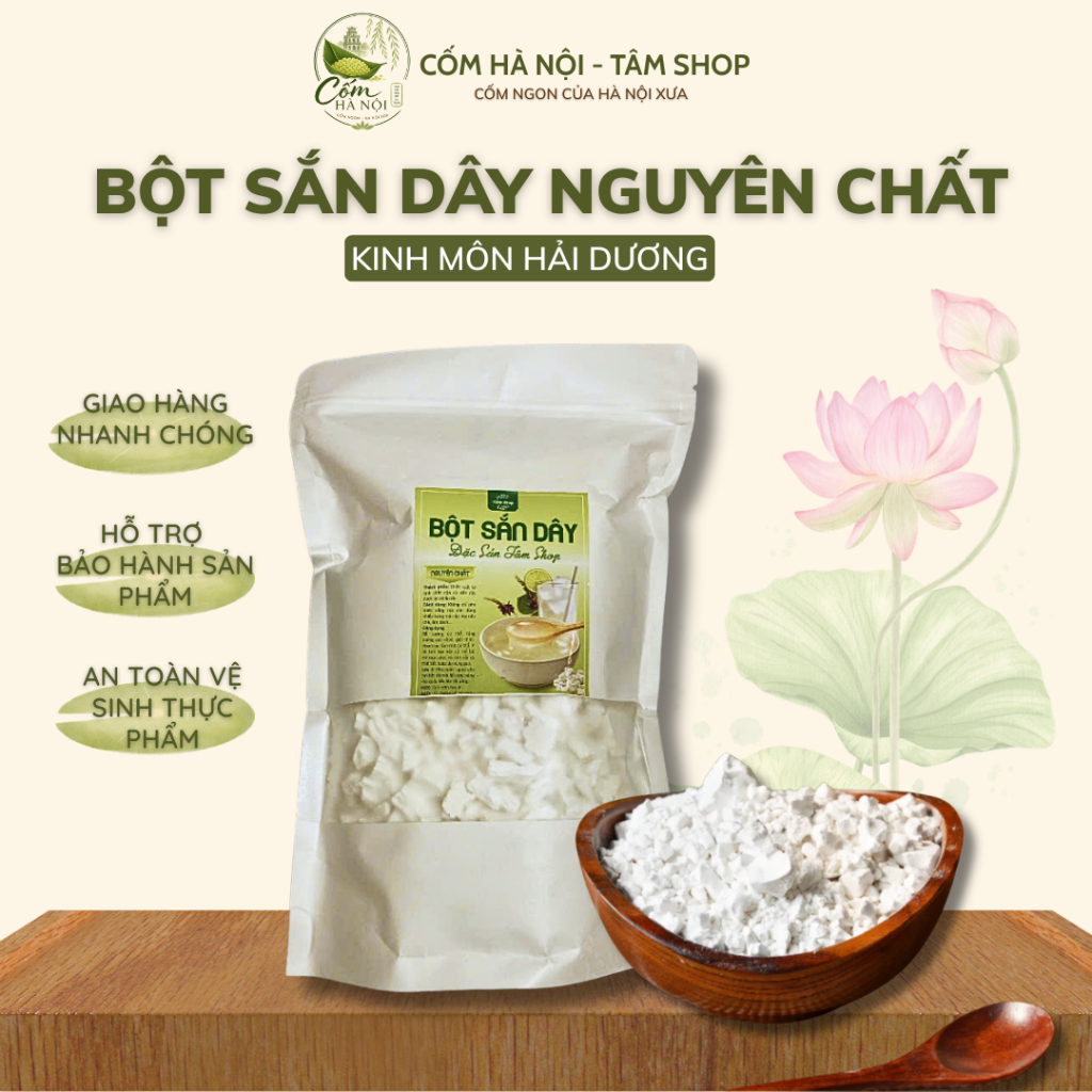 Bột Sắn Dây Nguyên Chất Kinh Môn Hải Dương Tinh Bột Mịn Thơm - Tâm Shop